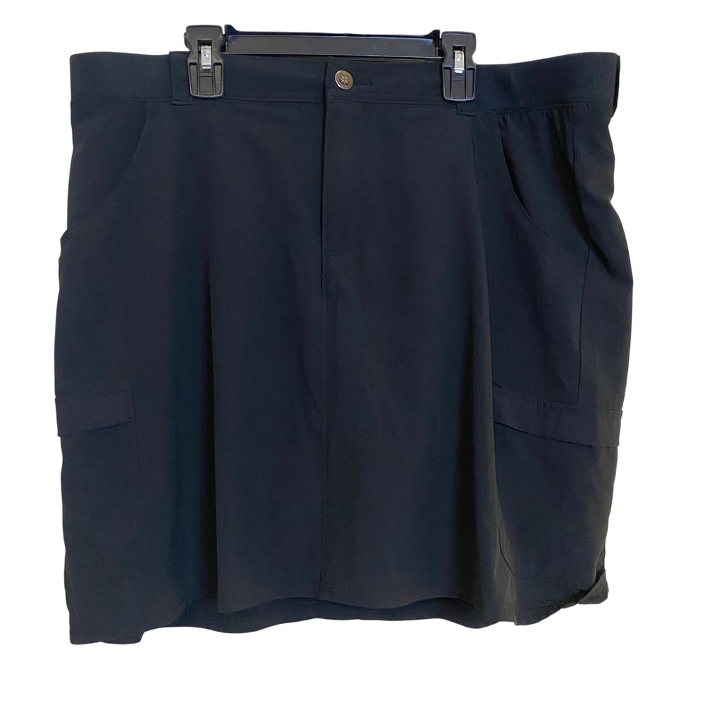 Lee Relaxed Fit Cargo Skort Black Women Size 14 Active Hiking Golf